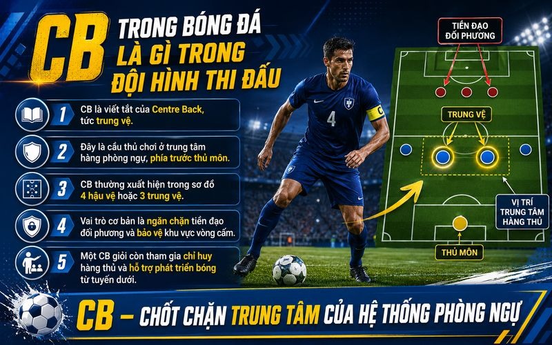 Cb Trong Bóng Đá Là Gì? Vai Trò Trung Vệ Trong Phòng Ngự